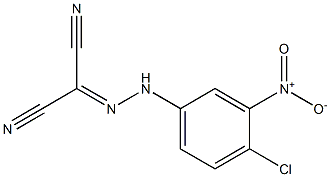 2-[2-(4-chloro-3-nitrophenyl)hydrazono]malononitrile 구조식 이미지