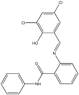 2-{[(E)-(3,5-dichloro-2-hydroxyphenyl)methylidene]amino}-N-phenylbenzamide Structure