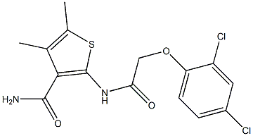 2-{[2-(2,4-dichlorophenoxy)acetyl]amino}-4,5-dimethyl-3-thiophenecarboxamide 구조식 이미지