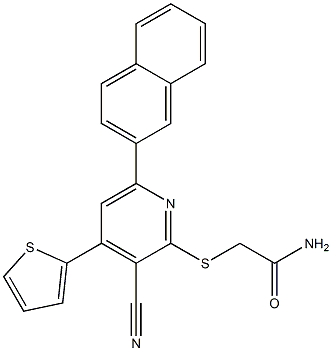 2-{[3-cyano-6-(2-naphthyl)-4-(2-thienyl)-2-pyridinyl]sulfanyl}acetamide 구조식 이미지