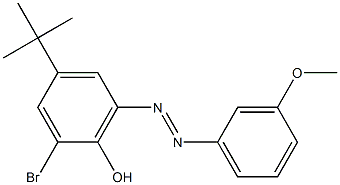 2-bromo-4-(tert-butyl)-6-[(E)-2-(3-methoxyphenyl)diazenyl]phenol 구조식 이미지