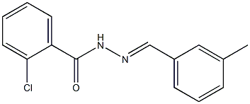 2-chloro-N'-[(E)-(3-methylphenyl)methylidene]benzohydrazide 구조식 이미지