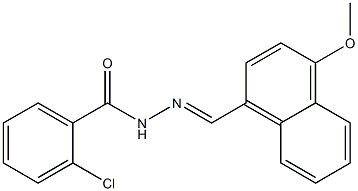 2-chloro-N'-[(E)-(4-methoxy-1-naphthyl)methylidene]benzohydrazide 구조식 이미지