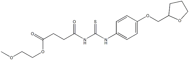 2-methoxyethyl 4-oxo-4-({[4-(tetrahydro-2-furanylmethoxy)anilino]carbothioyl}amino)butanoate 구조식 이미지