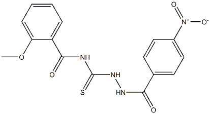 2-methoxy-N-{[2-(4-nitrobenzoyl)hydrazino]carbothioyl}benzamide Structure