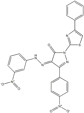 3-(4-nitrophenyl)-1-(4-phenyl-1,3-thiazol-2-yl)-1H-pyrazole-4,5-dione 4-[N-(3-nitrophenyl)hydrazone] Structure