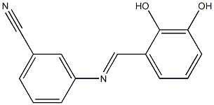 3-{[(E)-(2,3-dihydroxyphenyl)methylidene]amino}benzonitrile Structure