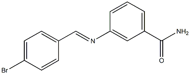 3-{[(E)-(4-bromophenyl)methylidene]amino}benzamide 구조식 이미지