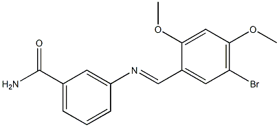 3-{[(E)-(5-bromo-2,4-dimethoxyphenyl)methylidene]amino}benzamide Structure