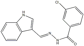 3-chloro-N'-[(E)-1H-indol-3-ylmethylidene]benzohydrazide 구조식 이미지