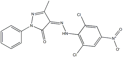 3-methyl-1-phenyl-1H-pyrazole-4,5-dione 4-[N-(2,6-dichloro-4-nitrophenyl)hydrazone] Structure