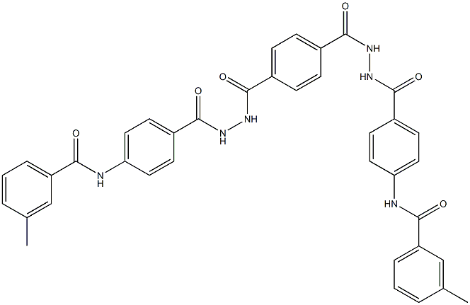 3-methyl-N-{4-[(2-{4-[(2-{4-[(3-methylbenzoyl)amino]benzoyl}hydrazino)carbonyl]benzoyl}hydrazino)carbonyl]phenyl}benzamide 구조식 이미지