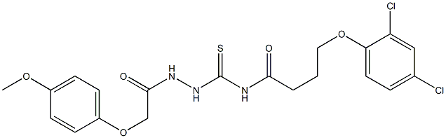 4-(2,4-dichlorophenoxy)-N-({2-[2-(4-methoxyphenoxy)acetyl]hydrazino}carbothioyl)butanamide 구조식 이미지