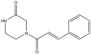 4-[(E)-3-phenyl-2-propenoyl]-2-piperazinone 구조식 이미지