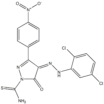 4-[(Z)-2-(2,5-dichlorophenyl)hydrazono]-3-(4-nitrophenyl)-5-oxo-1H-pyrazole-1(5H)-carbothioamide 구조식 이미지