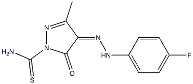 4-[(Z)-2-(4-fluorophenyl)hydrazono]-3-methyl-5-oxo-1H-pyrazole-1(5H)-carbothioamide Structure