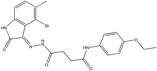 4-[2-(4-bromo-5-methyl-2-oxo-1,2-dihydro-3H-indol-3-ylidene)hydrazino]-N-(4-ethoxyphenyl)-4-oxobutanamide 구조식 이미지