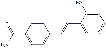 4-{[(E)-(2-hydroxyphenyl)methylidene]amino}benzamide 구조식 이미지