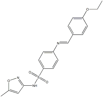 4-{[(E)-(4-ethoxyphenyl)methylidene]amino}-N-(5-methyl-3-isoxazolyl)benzenesulfonamide 구조식 이미지