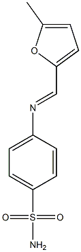 4-{[(E)-(5-methyl-2-furyl)methylidene]amino}benzenesulfonamide 구조식 이미지