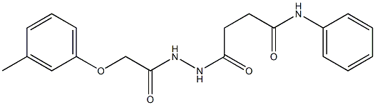 4-{2-[2-(3-methylphenoxy)acetyl]hydrazino}-4-oxo-N-phenylbutanamide Structure