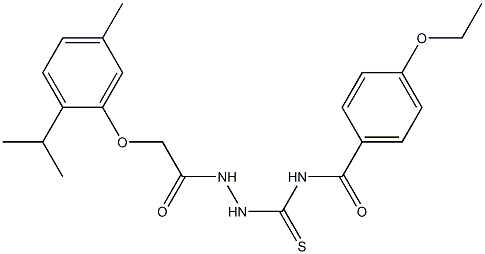 4-ethoxy-N-({2-[2-(2-isopropyl-5-methylphenoxy)acetyl]hydrazino}carbothioyl)benzamide Structure