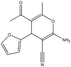 5-acetyl-2-amino-4-(2-furyl)-6-methyl-4H-pyran-3-carbonitrile 구조식 이미지
