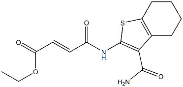 ethyl (E)-4-{[3-(aminocarbonyl)-4,5,6,7-tetrahydro-1-benzothiophen-2-yl]amino}-4-oxo-2-butenoate Structure