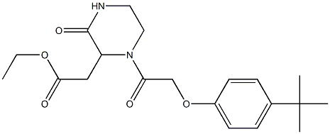 ethyl 2-(1-{2-[4-(tert-butyl)phenoxy]acetyl}-3-oxo-2-piperazinyl)acetate 구조식 이미지