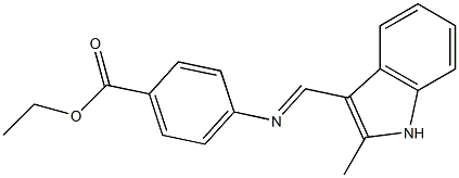 ethyl 4-{[(E)-(2-methyl-1H-indol-3-yl)methylidene]amino}benzoate Structure