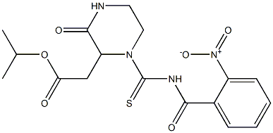 isopropyl 2-(1-{[(2-nitrobenzoyl)amino]carbothioyl}-3-oxo-2-piperazinyl)acetate 구조식 이미지