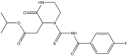 isopropyl 2-(1-{[(4-fluorobenzoyl)amino]carbothioyl}-3-oxo-2-piperazinyl)acetate 구조식 이미지