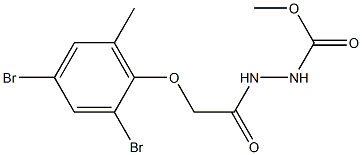 methyl 2-[2-(2,4-dibromo-6-methylphenoxy)acetyl]-1-hydrazinecarboxylate Structure