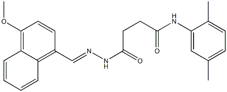 N-(2,5-dimethylphenyl)-4-{2-[(E)-(4-methoxy-1-naphthyl)methylidene]hydrazino}-4-oxobutanamide 구조식 이미지