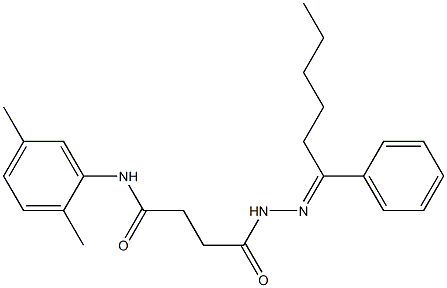 N-(2,5-dimethylphenyl)-4-oxo-4-{2-[(E)-1-phenylhexylidene]hydrazino}butanamide 구조식 이미지