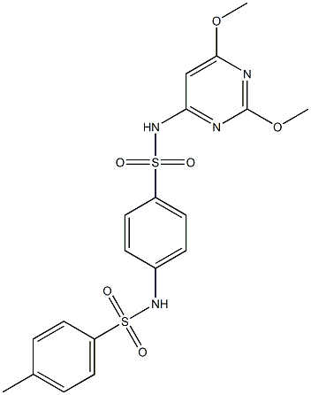 N-(2,6-dimethoxy-4-pyrimidinyl)-4-{[(4-methylphenyl)sulfonyl]amino}benzenesulfonamide 구조식 이미지