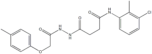 N-(3-chloro-2-methylphenyl)-4-{2-[2-(4-methylphenoxy)acetyl]hydrazino}-4-oxobutanamide 구조식 이미지