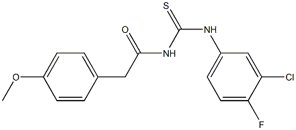 N-(3-chloro-4-fluorophenyl)-N'-[2-(4-methoxyphenyl)acetyl]thiourea 구조식 이미지