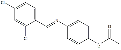 N-(4-{[(E)-(2,4-dichlorophenyl)methylidene]amino}phenyl)acetamide 구조식 이미지