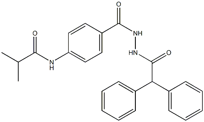 N-(4-{[2-(2,2-diphenylacetyl)hydrazino]carbonyl}phenyl)-2-methylpropanamide 구조식 이미지