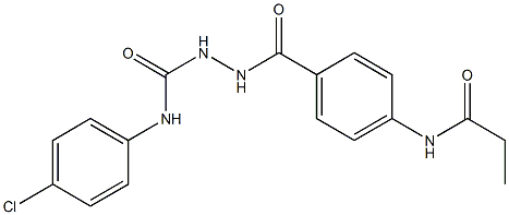 N-(4-chlorophenyl)-2-[4-(propionylamino)benzoyl]-1-hydrazinecarboxamide Structure