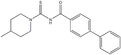 N-[(4-methyl-1-piperidinyl)carbothioyl][1,1'-biphenyl]-4-carboxamide 구조식 이미지