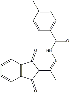 N'-[(Z)-1-(1,3-dioxo-2,3-dihydro-1H-inden-2-yl)ethylidene]-4-methylbenzohydrazide Structure