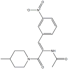 N-[(Z)-1-[(4-methyl-1-piperidinyl)carbonyl]-2-(3-nitrophenyl)ethenyl]acetamide 구조식 이미지