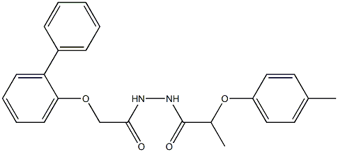 N'-[2-([1,1'-biphenyl]-2-yloxy)acetyl]-2-(4-methylphenoxy)propanohydrazide 구조식 이미지