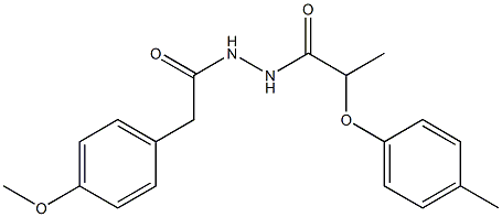 N'-[2-(4-methoxyphenyl)acetyl]-2-(4-methylphenoxy)propanohydrazide 구조식 이미지