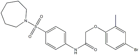 N-[4-(1-azepanylsulfonyl)phenyl]-2-(4-bromo-2-methylphenoxy)acetamide 구조식 이미지