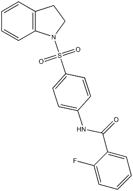 N-[4-(2,3-dihydro-1H-indol-1-ylsulfonyl)phenyl]-2-fluorobenzamide 구조식 이미지