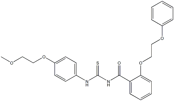 N-[4-(2-methoxyethoxy)phenyl]-N'-[2-(2-phenoxyethoxy)benzoyl]thiourea Structure