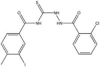 N-{[2-(2-chlorobenzoyl)hydrazino]carbothioyl}-3-iodo-4-methylbenzamide Structure